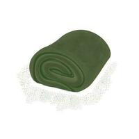 Logo Illustration Towel Crepe Roll Cake Whole Matcha Flavor With Green Tea Sprinkle vector