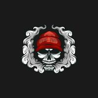 Vector Skull Vape Logo Design Illustration