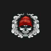 Vector Skull Vape Logo Design Illustration