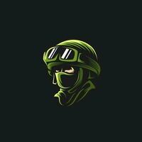 Vector Head Army Logo Ilustration