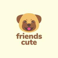 animal pets dog puppy American Pit Bull Terrier cute face mascot cartoon logo design vector