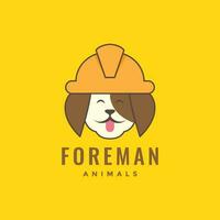 animal pets dog foreman construction mascot cartoon logo design vector