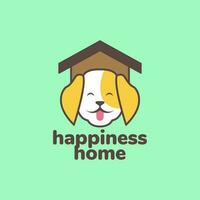 animal pets dog home cage mascot cartoon colorful logo design vector