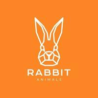 animal pets rabbit hare line art modern geometric minimal logo design vector