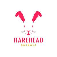 animal pets hare rabbit mascot simple minimal logo design vector