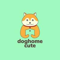 animal pets dog akita inu home mascot modern logo design vector