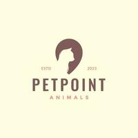 animal pets cat pet shop point map location hipster simple logo design vector
