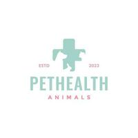 animal pets care dog cat rabbit health medical clinic modern logo design vector