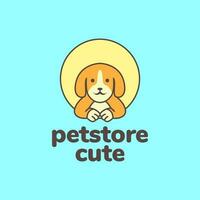 animal pets dog beagle pet shop circle modern mascot cartoon logo design vector