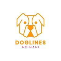 animal pets dog bulldog head line art mascot polygonal modern logo design vector