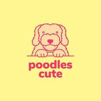 animal pets dog puppy poodle mascot cute colorful modern logo design vector
