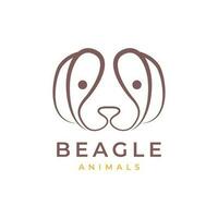animal mascotas beagle cabeza mascota moderno mínimo logo diseño vector