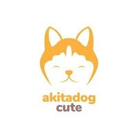 animal pets dog puppy akita inu mascot cartoon cute logo design vector