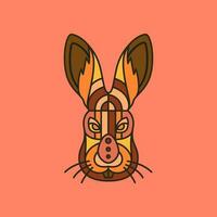 rabbit hare bunny pets head colorful vintage logo vector icon illustration