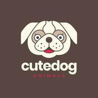 bulldog puppy dog pets head modern colorful mascot cartoon logo vector icon illustration