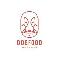 dog food nutrition pets mascot cartoon badge simple logo icon vector illustration