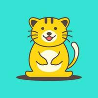 orange kitten cat pets cute happy colorful mascot cartoon logo vector icon illustration