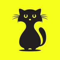 black cat pets cartoon flat modern simple mascot logo vector icon illustration