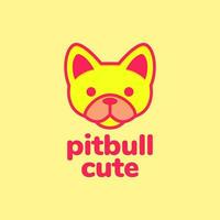 pit bull puppy dog pets colorful mascot cartoon logo icon vector illustration