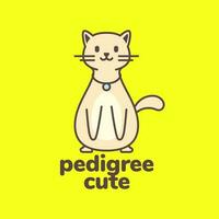 cat kitten pedigree cute pets stand colorful modern mascot cartoon logo icon vector illustration