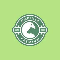 wild bird with cat minimal mascot circle badge logo icon vector illustration