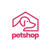 dog home house pets pet shop minimal modern mascot simple logo vector icon illustration