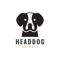 boxer dog head pets simple mascot modern logo vector icon illustration