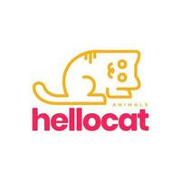 gatito gato mascotas mascota linda líneas mínimo moderno dibujos animados jugando logo icono vector ilustración
