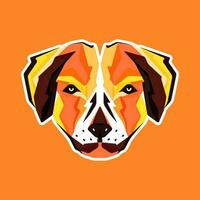 labrador retriever dog pets art colorful abstract modern mascot logo icon vector illustration