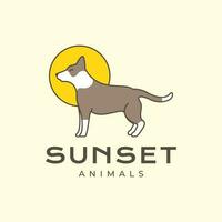 basenji dog pets plating sunset colorful mascot modern logo icon vector illustration