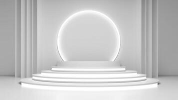blank modern stage. futuristic podium for luxury product display presentation background. photo
