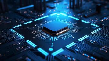 computer chip set with electronics motherboard. closed up and selective focus. photo