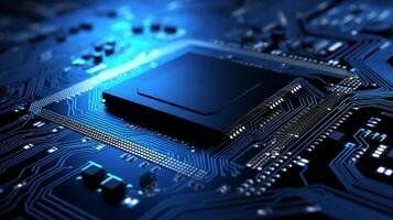 computer chip set with electronics motherboard. closed up and selective focus. photo