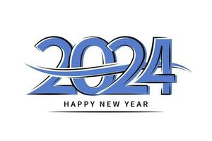 2024 Happy New Year logo text design. Number 2024 design template for calendar. Vector illustration