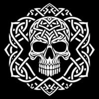 Celtic skull in knot style vector