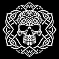 Celtic skull in knot style vector