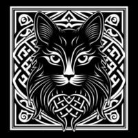 Celtic cat knot vector