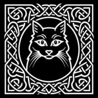 céltico gato nudo vector