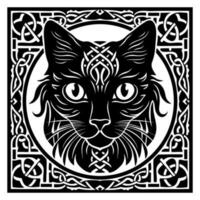 Celtic cat knot vector