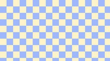 Aesthetics cute blue and yellow groovy checkerboard, gingham, plaid, checkered pattern wallpaper illustration vector