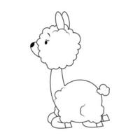 Alpaca lies page for coloring vector