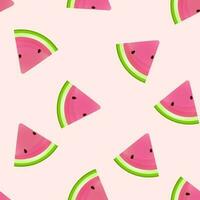 Seamless pattern of watermelon slices on a delicate pink background vector