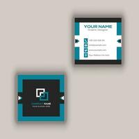 Square Business Card Modern Creative and Clean Two sided Business Card Template vector