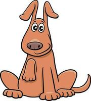 funny cartoon brown dog comic animal character vector