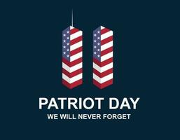 Patriot Day, September 11, 2001 vector illustration