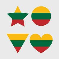 Lithuania flag vector icons set of illustrations