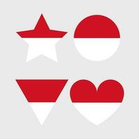 Monaco flag vector icons set of illustrations