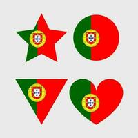 Portugal flag vector icons set of illustrations