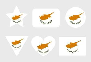 Cyprus flag vector icons set of illustrations