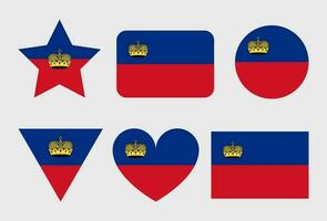 Liechtenstein bandera vector íconos conjunto de ilustraciones